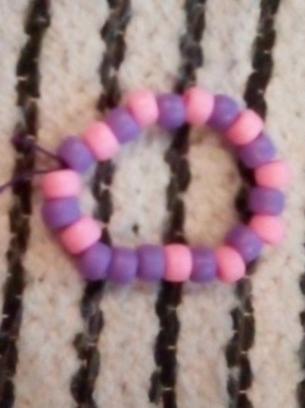 Pink and Purple Beaded Stretch Bracelet for Women